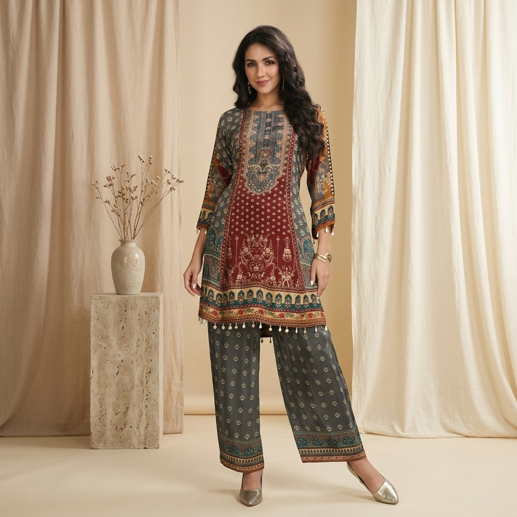 Festive Printed Kurti Set