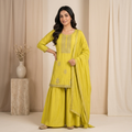 Mustard Yellow 3 Pcs Sharara Set