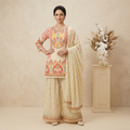 Ivory Ikat 3 Pcs Suit Set