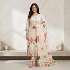 Pastel Mosaic 3 Pcs Suit Set