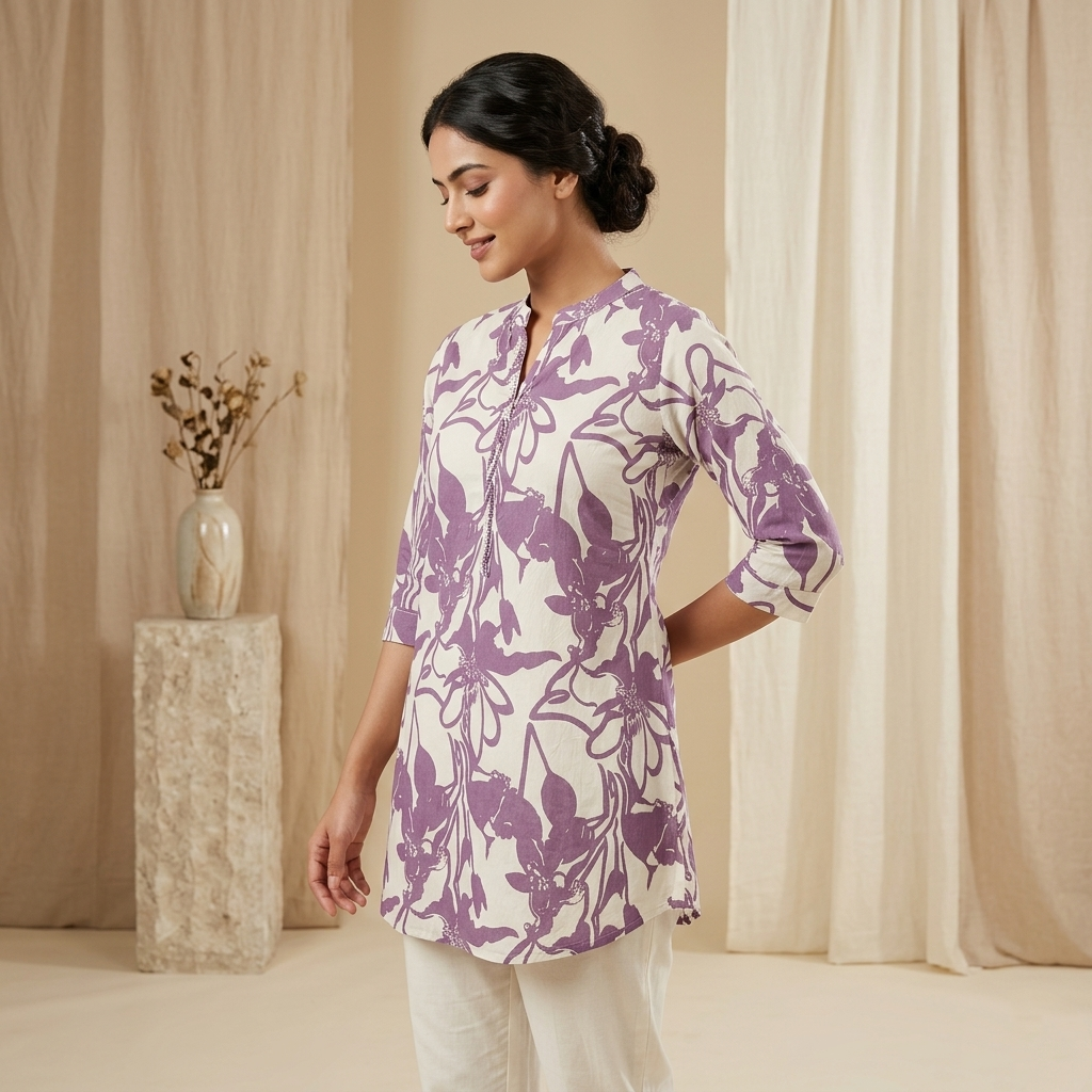 Bloomline Printed Purple Tunic
