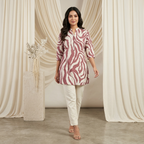 Zebra Muse Printed Wine Tunic