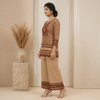 Rust Brown Ethnic Print Co-Ord Set
