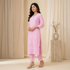 Blush Pink Chikankari Kurta Set