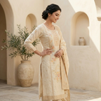 Gulbahaar Ivory 3 Pcs Suit Set