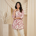 Zebra Muse Printed Wine Tunic