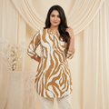 Zebra Muse Printed Brown Tunic