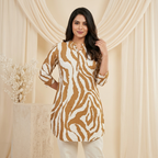 Zebra Muse Printed Brown Tunic