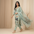 Botanical Breeze Print 3 Pcs Suit Set