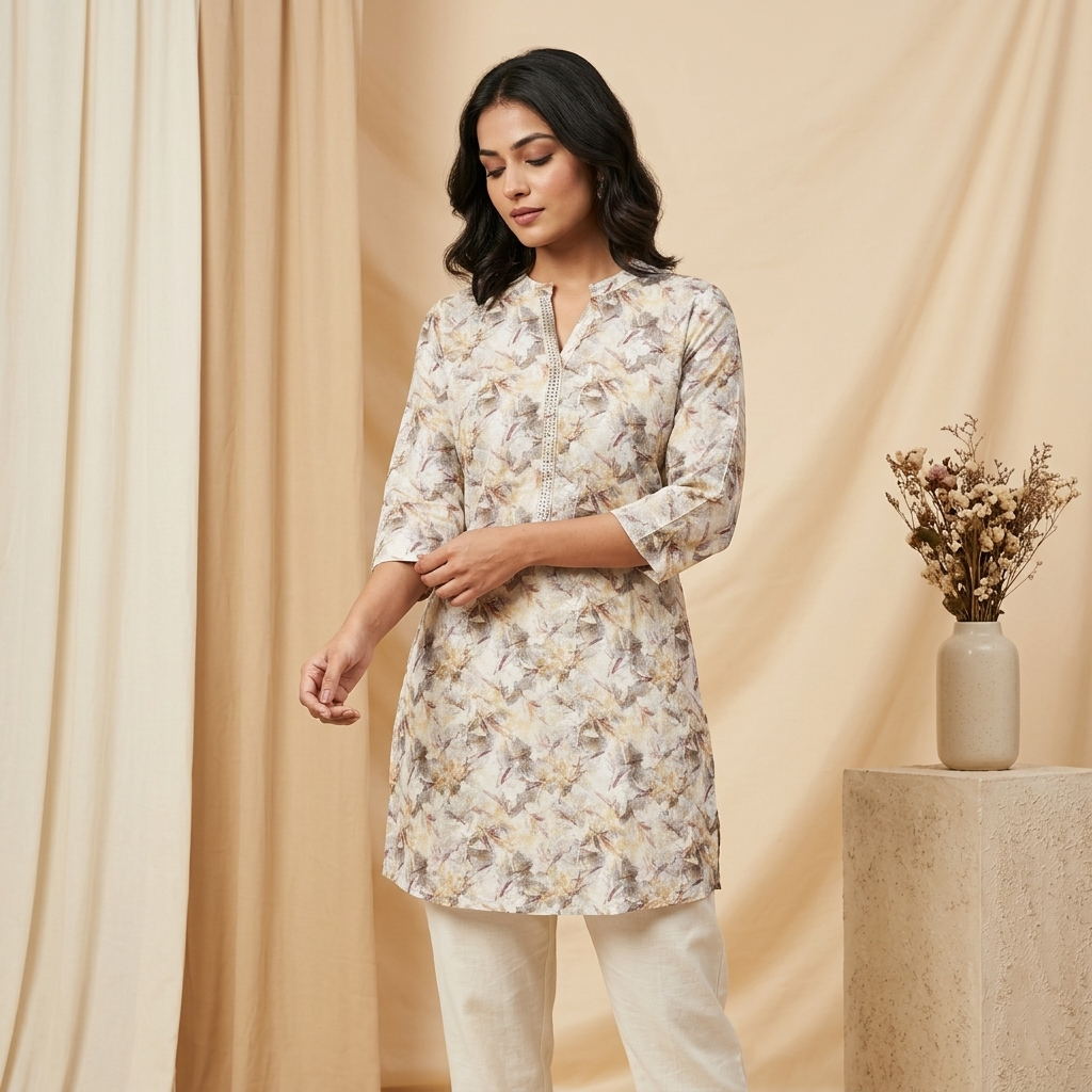 Autumn Bloom Grey Tunic