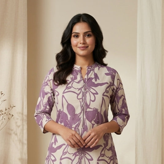 Bloomline Printed Purple Tunic