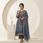 Grey Bloom 3 Pcs Suit Set