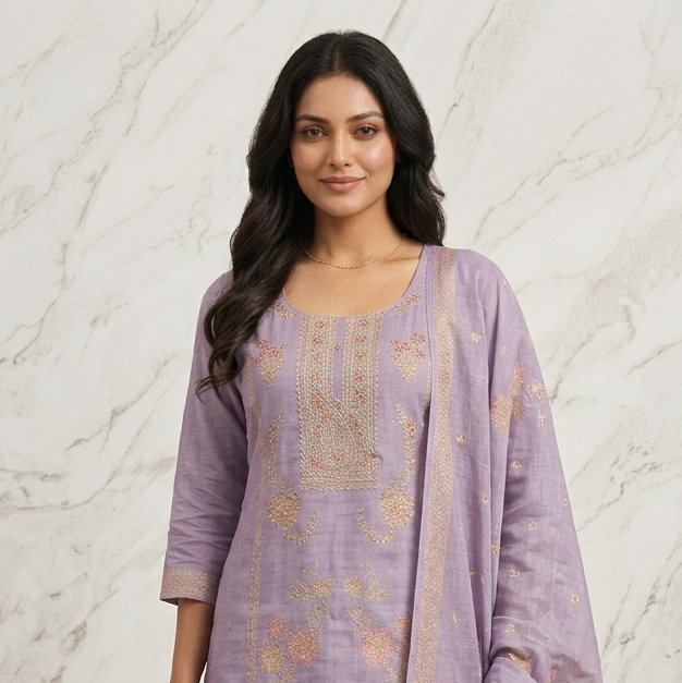 Lavender Blossom 3 Pcs Suit Set