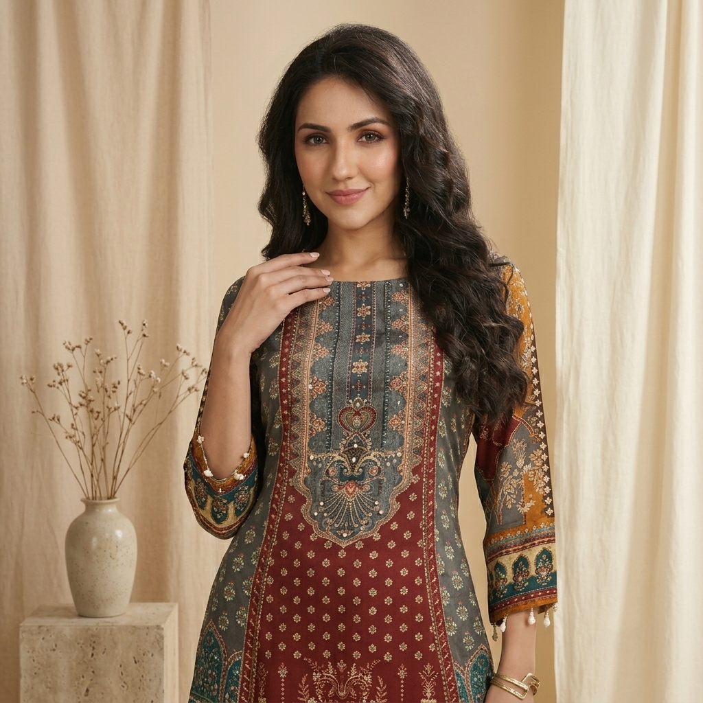 Festive Printed Kurti Set