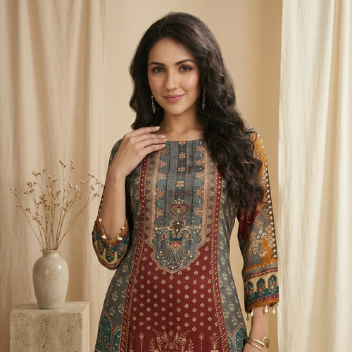 Festive Printed Kurti Set
