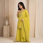 Mustard Yellow 3 Pcs Sharara Set