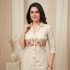 Floral Vine Embroidered Co-ord Set