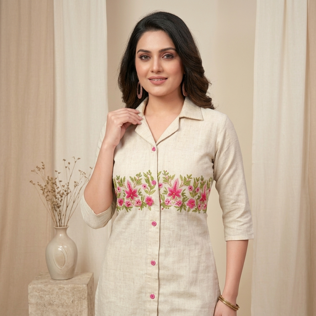 Floral Vine Embroidered Co-ord Set