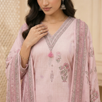 Blush Pink Floral 3 Pcs Suit Set