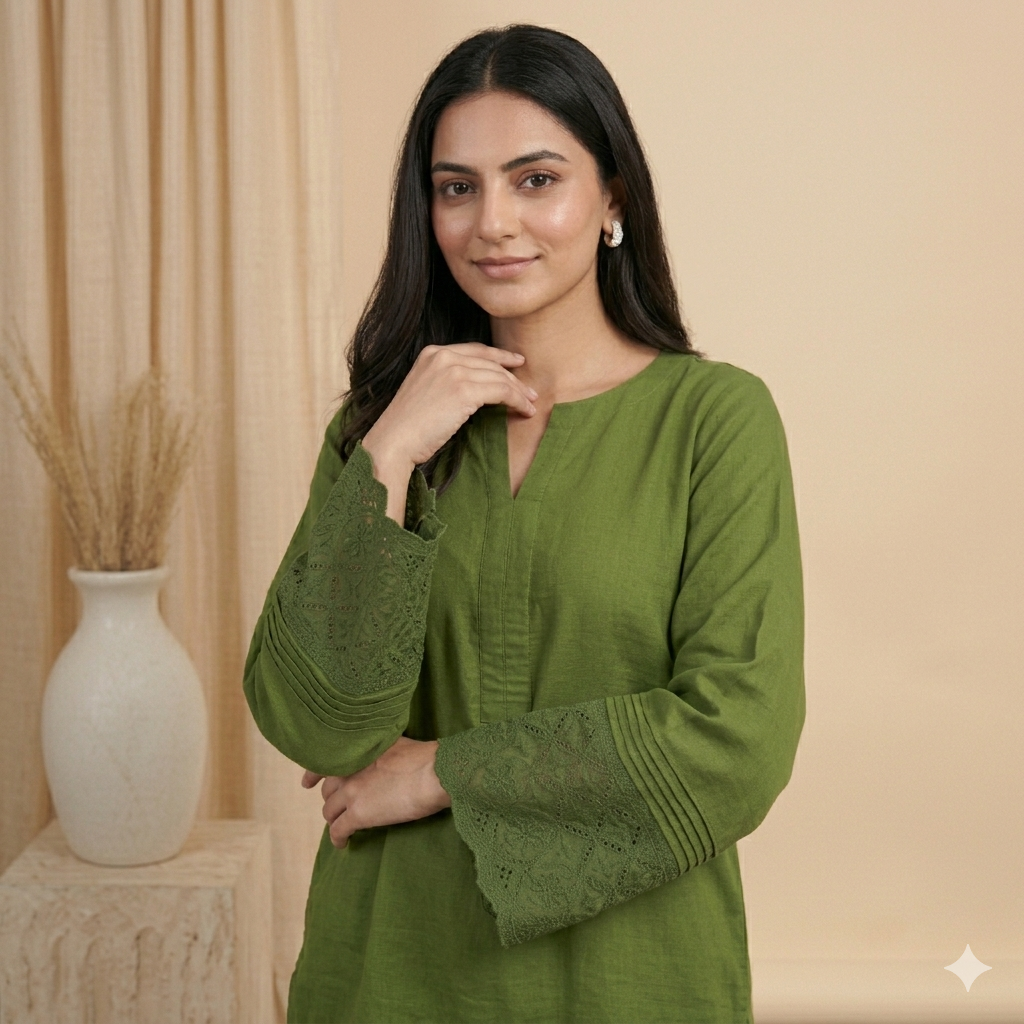 Olive Lace Co-Ord Set