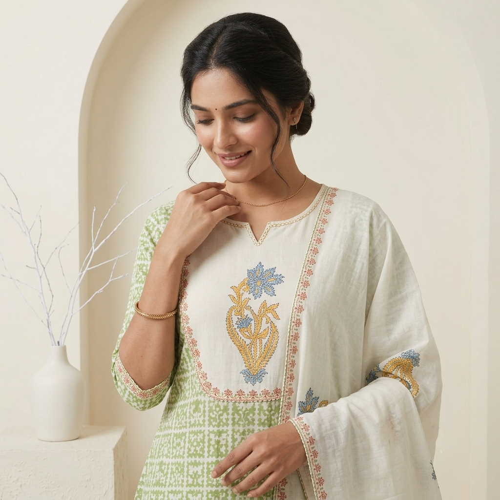 Sage Mosaic 3 Pcs Suit Set