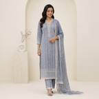 Mist Grey 3 Pcs Suit Set