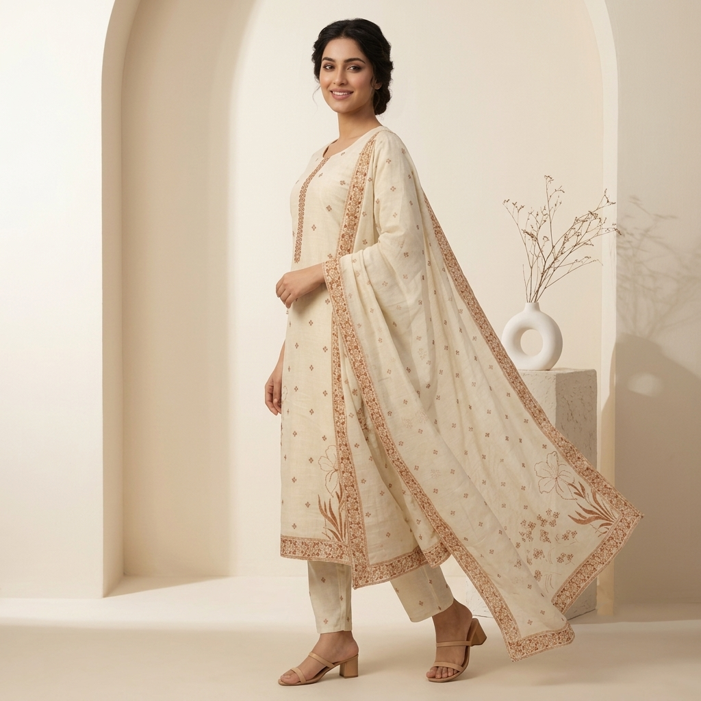 Ivory Charm 3 Pcs Suit Set