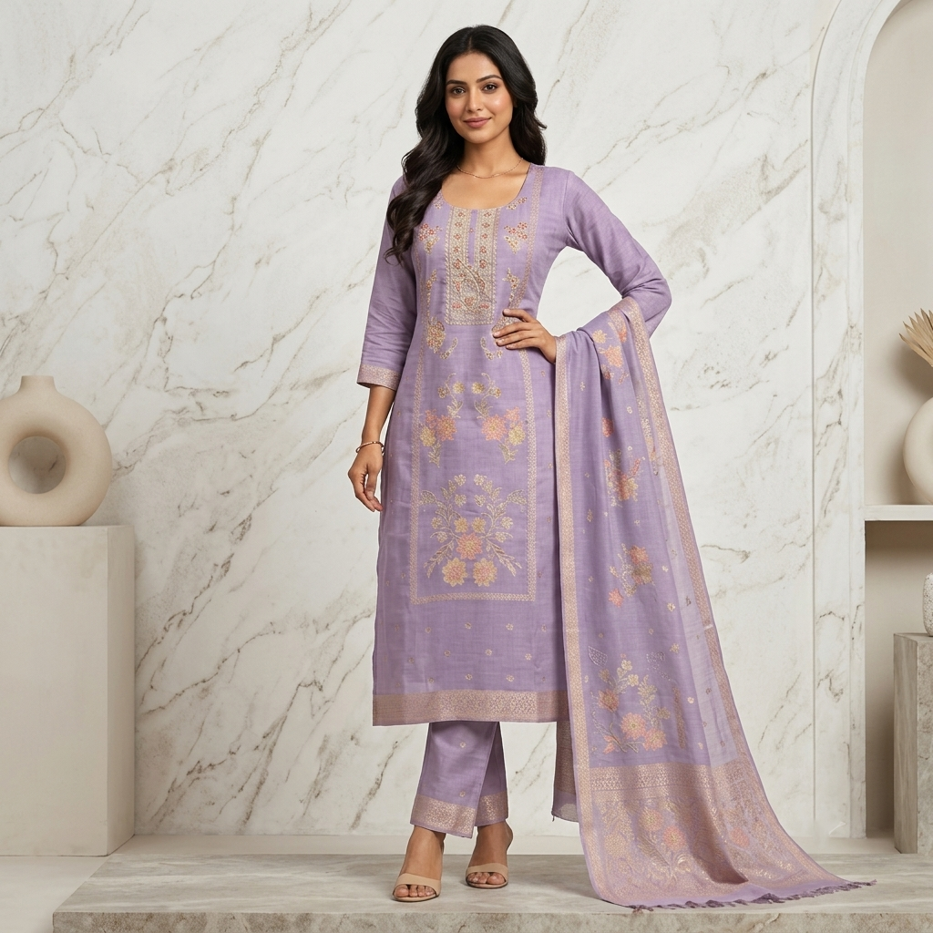 Lavender Blossom 3 Pcs Suit Set