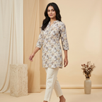 Autumn Bloom Grey Tunic