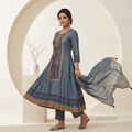 Grey Bloom 3 Pcs Suit Set