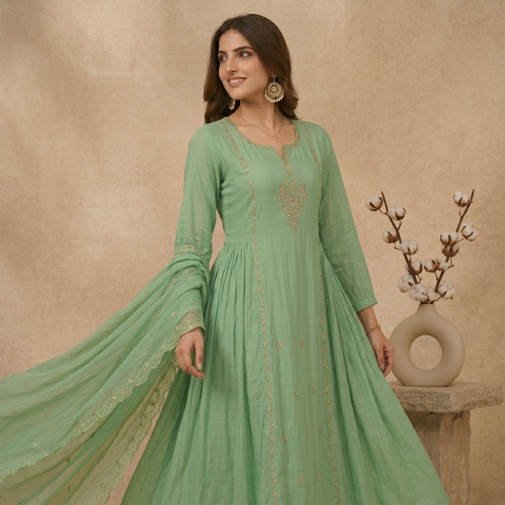 Mint Green 3 Pcs Suit Set