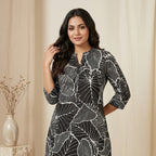 Botanical Print Black Tunic