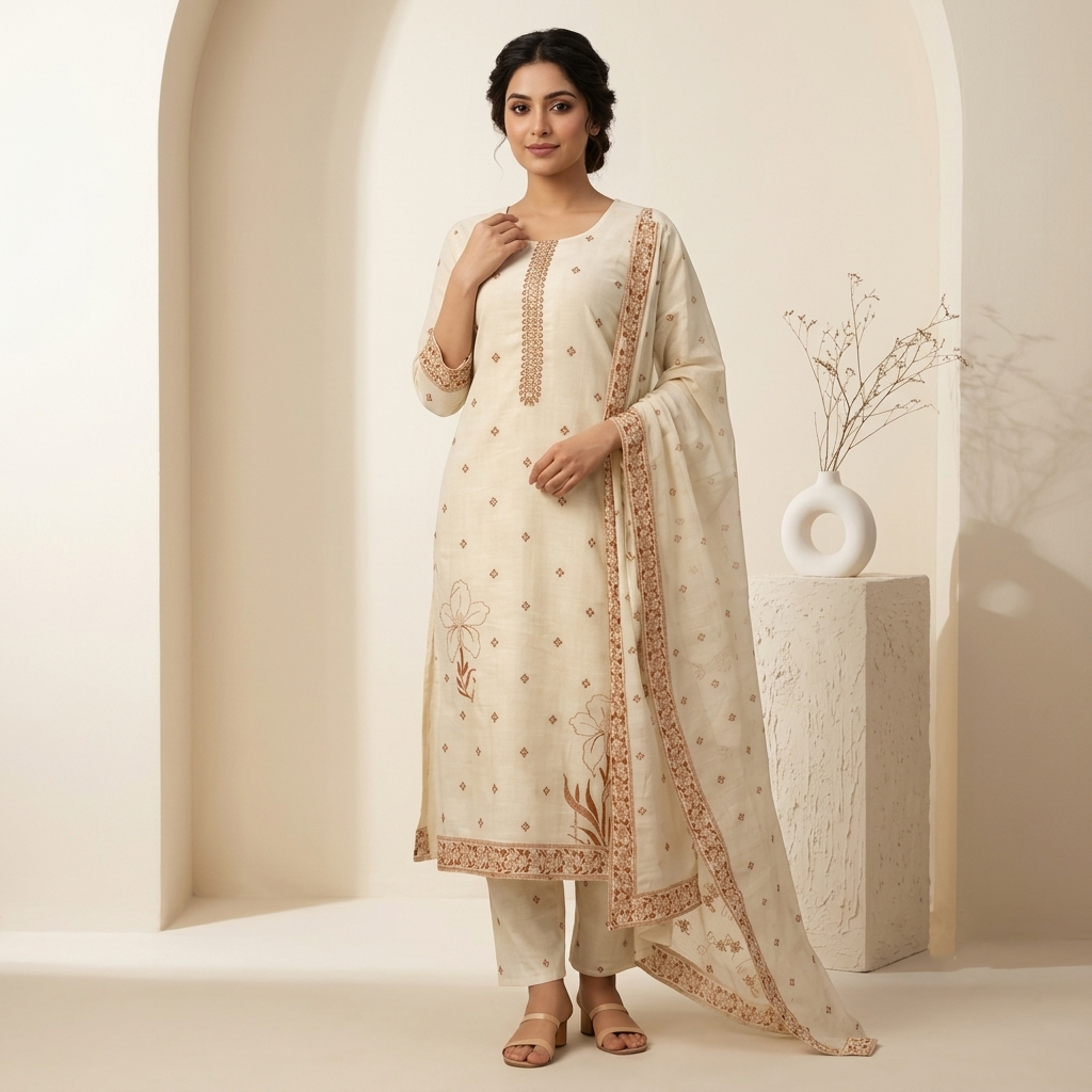 Ivory Charm 3 Pcs Suit Set