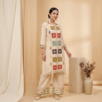 Multicolor Motif Embroidered Co-ord Set