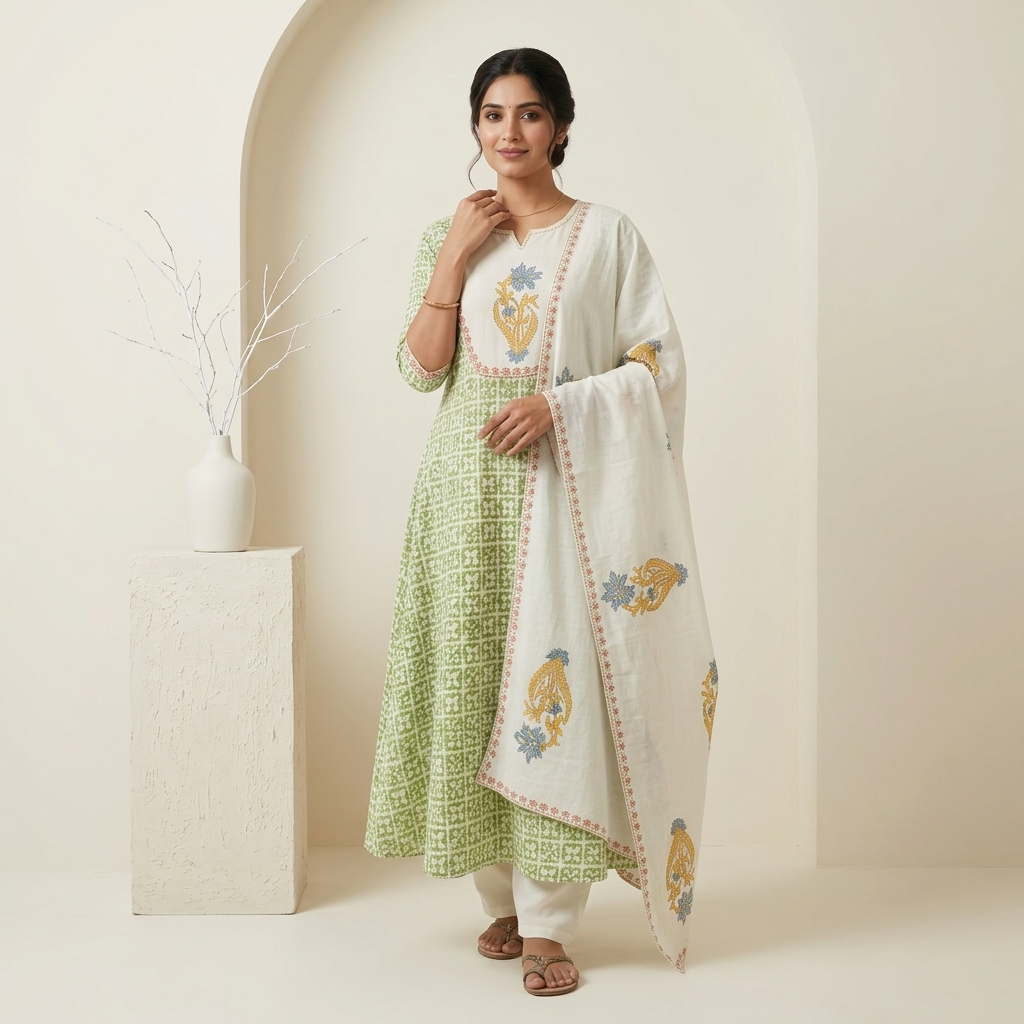 Sage Mosaic 3 Pcs Suit Set