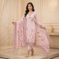 Blush Pink Floral 3 Pcs Suit Set
