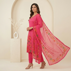 Fuchsia Floral 3 Pcs Suit Set