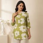 Blooming Green Flower Tunic