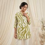 Zebra Muse Printed Green Tunic
