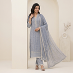 Mist Grey 3 Pcs Suit Set