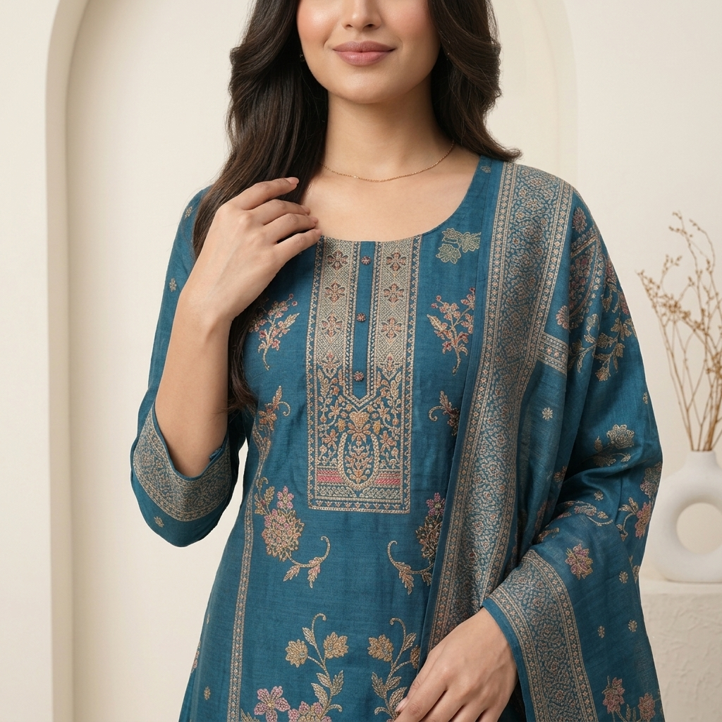 Sapphire Garden 3 Pcs Suit Set