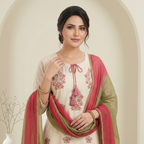 Pink Floral Embroidered 3 Pcs Suit Set