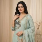 Botanical Breeze Print 3 Pcs Suit Set
