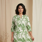 Bloomline Printed Green Tunic