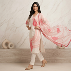 Floral Blush Pink 3 Pcs Suit Set