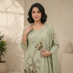 Pastel Green 3 Pcs Suit Set