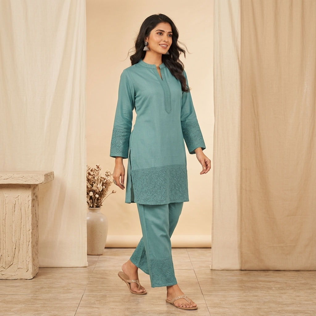 Teal Lace Co-Ord Set