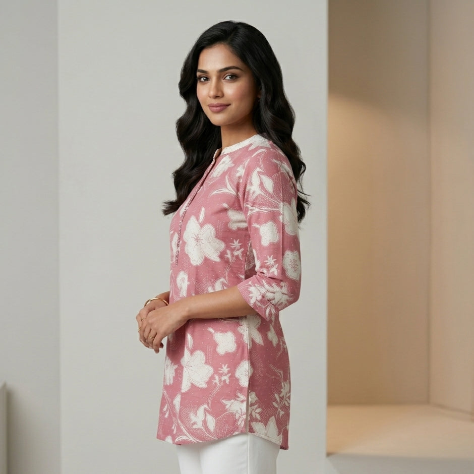 Floral Printed Pink Tunic