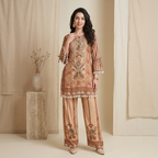 Cream Ethnic Print Co-ord Set