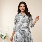 Botanical Print White Tunic